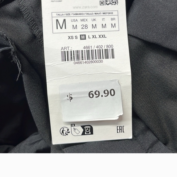 Zara Double Waistband Women's Black Pants - Picture 8 of 9